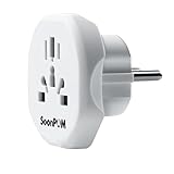Reisestecker, Steckeradapter Welt zu Europa Reiseadapter Steckdosenkonverter 1 Packung Euro Steckdosenadapter für EU-Länder einschließlich Deutschland Italien Frankreich Spanien G