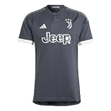 adidas Herren Fußball Juventus 23/24 Third Trikot – recyceltes Material, Juventus-Wappen, inspiriert von Turins Architektur, Grau, L
