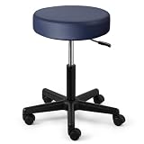 JMU Rollhocker, großer Sitz, robuster Hocker mit Rollen, 204 kg Tragkraft, verstellbare Höhe für medizinische Massagesalons, Tattoos, Labor, Büro, Zuhause (Marineblau)