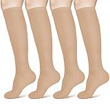 ACWOO Kompressionsstrümpfe für Damen Herren, 2 Paar Stützstrümpfe Medizinisch Kompressionssocken mit 15-20 Mmhg Thrombosestrümpfe, Compression Socks für Laufen, Sport, Flug, Radsport(Hautfarbe S/M)