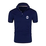 GTKRMXOB Bequeme Poloshirts Für Herren Für Scania Schnelltrocknendes Unterhemd Fitness Kurzärmlig Mit Kragen Halblangen Ärmeln Knöpfen T-Shirt Mit Grafik-Dark Blue||XL