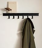 Kazai. Wandgarderobe 'Holmsen' | Moderne Garderobe mit Ablage | Design Flur-Garderobenleiste aus Metall | Hakenleiste Wand-Montage | Schw