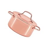 JOINPAYA Simulierter Suppentopf Heimdekoration Wassertopf Kinder dekor Miniaturdekoration miniküche Mini einbauküche Simulation Suppentopf-Ornament Mini-Hausverzierung Legierung Rose G