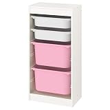 IKEA TROFAST Aufbewahrungskombination mit Boxen, 46x30x94 cm, weiß/weiß/