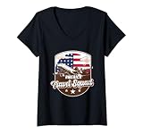 Damen America Travel Squad Travel America T-Shirt mit V