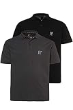 JP 1880 Herren Poloshirts, 2er-pack, Anthrazit, 5XL EU