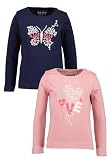 Blue Seven Mädchen Langarmshirts MARKETPLACE - 2er Pack M03 - Ultramarin + MAUVE 98