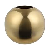 EGLO LIVING Metallvase Abucay, runde Deko Vase, Elegante Dekovase für Wohnzimmer, Blumenvase aus Metall in Messing Gebürstet, Tischdeko Ø 25