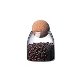 La Llareta Glas Lebensmittel Vorratsglas, 550ml Luftdicht Glasbehälter, Glas für Süßigkeiten, mit Korkkugel, Vorratsglas für Gewürze, Zucker, Kaffee, Kek