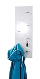 HAKU Möbel Wandgarderobe Chrom, weiß, MDF, Metall - Maße: B 80 cm x H 30 cm x T 6 cm, Style: M