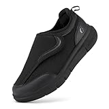 FitVille Diabetiker Schuhe Herren Gesundheitsschuhe Extra Weit Klettverschluss Orthopädische Schuhe für Breite Dicke Füße Schwarz 43 EU W