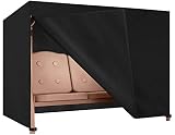 Dokon Hollywoodschaukel Abdeckung 4 Sitzer Wasserdicht Winterfest Winddicht UV-Beständiges Schwerlast 600D Oxford Gewebe Schutzhülle für Gartenschaukel, Schaukelbank (250x150x160cm) - Schw