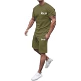 Generisch Trainingsanzug Herren Jogginganzug Sportanzug Oversized Sportbekleidung Sweatsuits Zweiteiliger Streetwear 2-Teilig T Shirt und Sport Shorts Freizeit Jogginganzug Lustige Sportsw