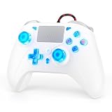 Gamrombo RGB Wired Controller für PS5/PS4/PC, Kabelgebundener Gamepad mit Makro, Turbo, Touchpad, Dual Vibration, 6-Axis Sensor, 3,5mm Audio, LED Lighting