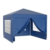 WilTec Pavillon 3x3m mit Seitenteile, b