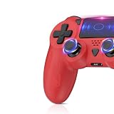 GGiking Wireless Controller für P-4, Kompatibel mit P-4 Pro/Slim/PC, Kabellose Gamepad mit Turbo, Touchpanel, Dual Vibration, Zurück Taste, LED-light, Turbo F