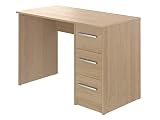 Amazon Basics Moderner Home-Office-Schreibtisch, Computertisch mit 3 Schubladen, einfacher Aufbau, 56 x 110 x 73,5 cm, B