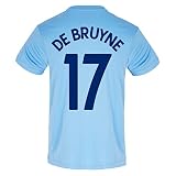 Manchester City FC - Herren Trainingstrikot aus Polyester - Offizielles Merchandise - Geschenk für Fußballfans - Himmelblau - V-Ausschnitt - De Bruyne 17-3XL