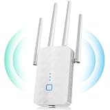 WLAN Verstärker, 1200Mbit/s WLAN Repeater, 5G&2.4G Dualband Ultraxtender WiFi Verstärker mit LAN anschluss, WPS, Kompatibel mit 99% Standard-WiFi Routern, Deckt bis zu 9200Sq.ft und 35 Geräte ab
