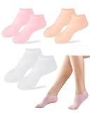 KGDUYC 3 Paar Silikon Socken,silikonsocken für füße,Fuß Spa Pediküre Socken, fußmaske socken,Rutschfeste Aloe Socken für Trockene, Rissige Füße für Frauen Mädchen Fuß, Spa, Pediküre (Einheitsgröße)