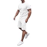 Männer Sommer Frühling und Sommer Gestreifte Quadrate Trainingsanzug 2-teilige Outfits Kurzarm T-Shirts und Shorts Jogging-Sets Sportlicher Sportanzug Sweatsuits Sportswear Trainingsanzug Anzug H