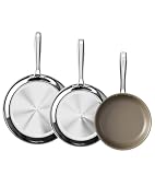 Redchef Pfannenset Bratpfanne 20 cm 24 cm 28 cm Edelstahl Keramik Induktion Ohne Ptfe Und Pfoa Pfas, Pfanne Keramikbeschichtung Induktionsgeeignet, Backofenfest, Spü