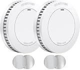 XINDUM Rauchmelder mit Magnethalterung 2er Set, Feuermelder 10 Jahre Batterie, TÜV Rheinland-Zertifiziert 85 dB hörbar Brandmelder, ohne Bohren, Standalone, Weiß