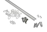 Gardinia Aluminium-Schiene 13 mm, 1-läufige Vorhangschiene, Gardinenstange, Inkl. Zubehör, 120 cm, Weiß