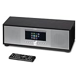 MEDION P66400 Stereoanlage (Internetradio, DAB+, CD/MP3-Player, Spotify Connect, Amazon Music, PLL UKW Radio, USB, AUX, Kompaktanlage, Subwoofer Weckfunktion, Sleep Einschlafautomatik) Silb
