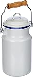 ibili 904301 Milchkanne 1 L, Stahl, weiß / blau, 10 x 10 x 22