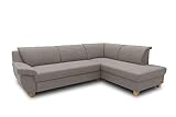 DOMO. collection Ecksofa Panama, klassisches Ecksofa in L-Form, Eckcouch, Sofa Couch, Ecke 254 x 186 cm, in taup