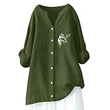 Crinkle Gaze 2024 Shirts für Damen, langärmelig, Knopfleiste, Sommer, Baumwolle, Tops zum Tragen mit Leggings, Frühling, lässig, Western-Tuniken, 3/4-Ärmel, einfarbig, durchsichtig, Clubkleid,