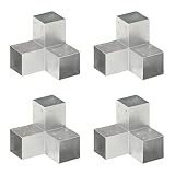 vidaXL 4x Pfostenverbinder Y-Form 3 Hülsen Balkenschuh Holzverbinder Eckverbinder Pfostenecke Balken Verbinder Feuerverzinkt Verzinktes Metall 91x91