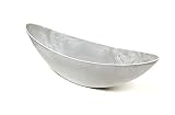 Klocke Kunststoffschale Schiffchen Creme grau matt oval 55cm x 14cm Dekoschale Blumenschale Pflanzschale Balkon bepflanzen Frühblüher Tischdek