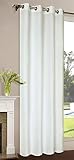Vorhang Blickdicht Schal, Matte unifarbene Gardine mit Ösen. Material aus Microsatin Micofaser-Gewebe. 245x140, Creme, 20405