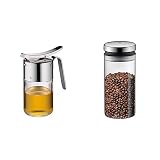 WMF Barista Sirup-/ Honigspender 240ml, Glas & Depot Vorratsdose Glas 1l, Höhe 21,5 cm, Vorratsglas mit Deckel, Kaffeebohnen Behälter, Müslidose, Frischhaltedose mit große Einfüllöffnung