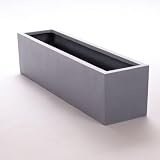 Elegant Einrichten Pflanztrog Blumentrog Fiberglas 100x25x25cm g