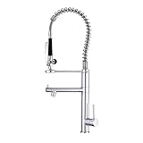 JNVFTCUX Kupfer-Küchenarmatur, verchromter Hebe-Kalt- und Warmwassermischer-Wasserhahn, Feder-Wasserhahn, doppelter, geruchloser, umweltfreundlicher Küchenspülen-Wasserhahn, kann gedreht W