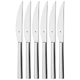 WMF Nuova Steakmesser Set 6 teilig, 23 cm, Pizzamesser aus Cromargan Edelstahl poliert, Messerset mit Wellenschliff, spülmaschinengeeig
