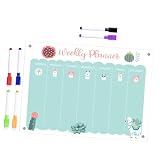 MINAOLULUS 1Satz Magnetische Kühlschranktafel Acryl Whiteboard für Wochenplanung Abwischbar Whiteboard Stifte Praktischer Organizer für Kühlschrank für Täg