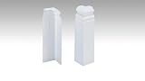 Terrassenclips.de 2 Außenecken für Meister Fußleisten | Profil 13 PK (120mm) | Weiß | selbstklebend | ABS | Sockelleisten Zubehö