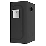 TOPRON Growzelt 100x100x200cm, Grow Tent mit Sichtfenster, Indoor Grow Tent Reflektierende Mylar Zuchtzelte Hydrokultur, Abnehmbaren Boden Tablett, für Pflanzen Wachsen Raum(100x100x200cm)