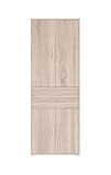 Stella Trading Office Line Aktenschrank in Eiche Sonoma Optik-Hoher Büroschrank mit 4 Türen-Modernes Büromöbel Komplettset, Holzwerkstoff, 79 x 220 x 35