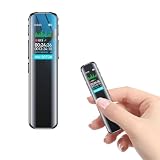 Sprachrecorder, 64 GB Speicher, wiederaufladbar über USB, mit Sprachsteuerungsfunktion, mit MP3-Player für Unterricht, Diktiergerät, Sprachrekorder, Besprechungen und Interviews, Spionage-Diktierg