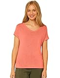 STREET ONE Damen A318477 Flammgarn T-Shirt, Sunset Coral, 36