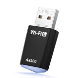 USB WLAN Stick für PC WLAN USB Stick Internet Empfänger WiFi Adapter Dongle AX900 WiFi 6 Dual Band 5GHz/2.4GHz mit Eingebautem Treiber für Desktop Laptop Kompatibel mit Windows 7/8/8.1/10/11