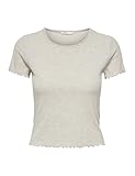 ONLY Damen Onlemma S/S Short Top Noos JRS, Pumice Stone/Detail:Melange, M