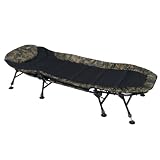 MK-Angelsport Angelliege 150kg belastbare 8 Bein Karpfenliege Gästebett Fischerliege Gartenliege - 5 Seasons Camou Pro Delux