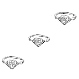 DEARMAMY 3St Versprechen Sie Ringe für sie damenringe trauringe Partyring silberring hochzeitsringe ehering silver rings Vorverlobungsring Mutterring Schmuck Verstellbare Ring