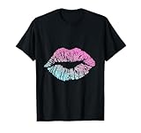 Kiss Me T-Shirt mit Glitzereffekt in Regenbogenfarben T-S